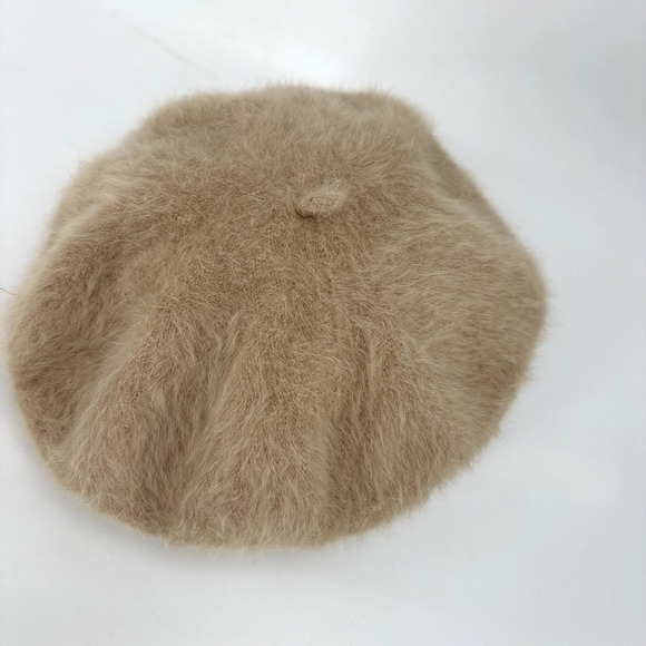 Kokin New York Beret Hat Tan Angora - Picture 2 of 3
